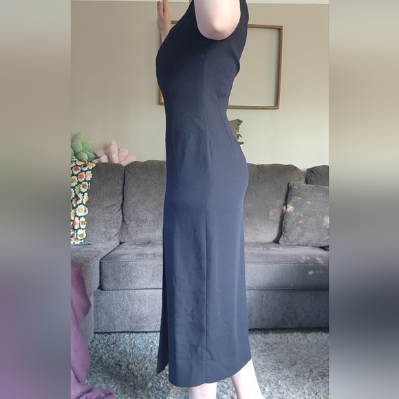 Black Vintage Liz Claiborne Slit Dress - Picture 3 of 5